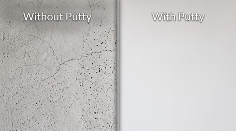 Wall putty for long-lasting paint finish