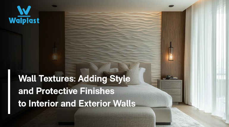 Bedroom accent wall featuring stylish interior wall texture design with Walplast HomeSure ScratchEx