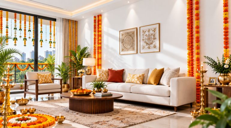 Smooth interior emulsion paint finish on living room walls after proper wall preparation with Walplast HomeSure